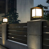 Minimalist Cube Metal Outdoor Fence Post Caps Light Image - 3