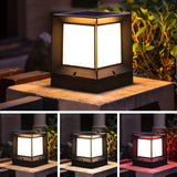 Minimalist Cube Metal Outdoor Fence Post Caps Light Image - 4