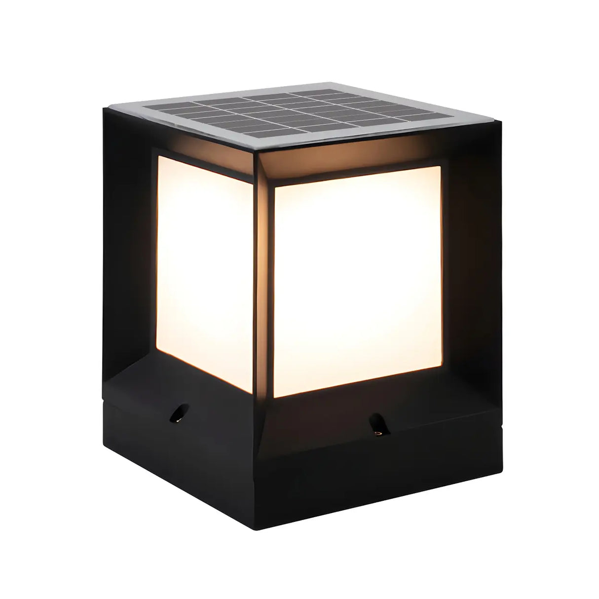 Minimalist Cube Metal Outdoor Fence Post Caps Light Image - 5