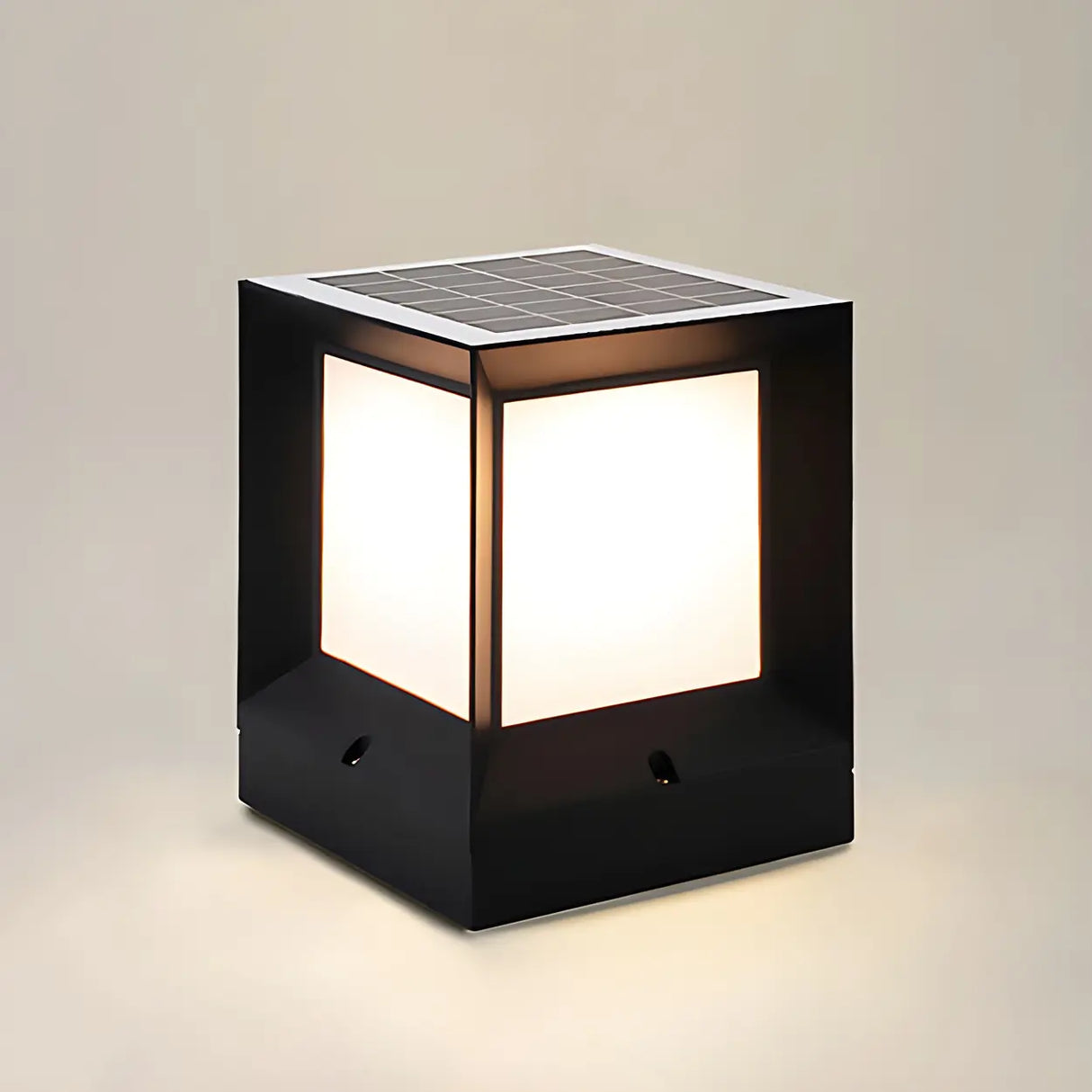 Minimalist Cube Metal Outdoor Fence Post Caps Light Image - 6