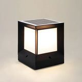Minimalist Cube Metal Outdoor Fence Post Caps Light Image - 6