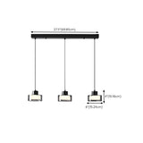 Minimalist Cylinder Glass 3-Light Island Pendant Light Image - 14