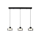 Minimalist Cylinder Glass 3-Light Island Pendant Light Image - 5