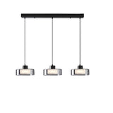 Minimalist Cylinder Glass 3-Light Island Pendant Light Image - 6