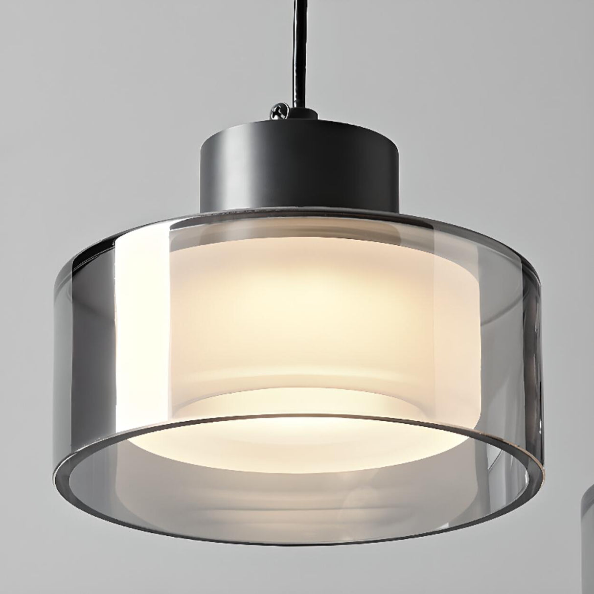 Minimalist Cylinder Glass 3-Light Island Pendant Light Image - 7