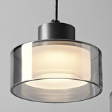 Minimalist Cylinder Glass 3-Light Island Pendant Light Image - 7