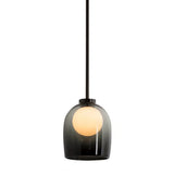 Minimalist Dining Room Clear Glass Bell Pendant Light Image - 4