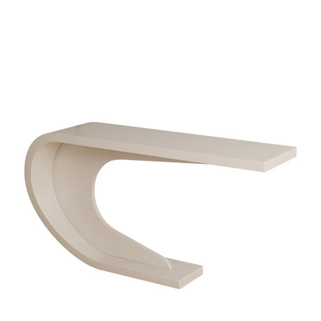 Minimalist Display Entryway C-Shaped Wood Modern Console Table Image - 2