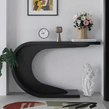 Minimalist Display Entryway C-Shaped Wood Modern Console Table Image - 4