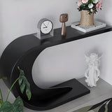 Minimalist Display Entryway C-Shaped Wood Modern Console Table Image - 5