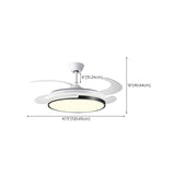 Minimalist Downrods Round Ceiling Fan with LED Light Image - 17