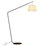 Minimalist Drum Shade and Black Arc Metal Floor Lamp Image - 5