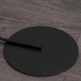 Minimalist Drum Shade and Black Arc Metal Floor Lamp Image - 6