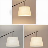 Minimalist Drum Shade and Black Arc Metal Floor Lamp Image - 7