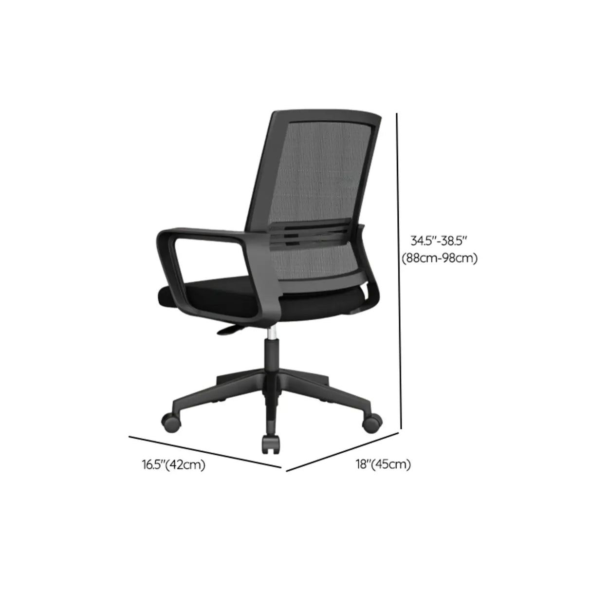 Minimalist Ergonomic Black Adjustable Mesh Office Chair Image - 14