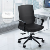 Minimalist Ergonomic Black Adjustable Mesh Office Chair Image - 3