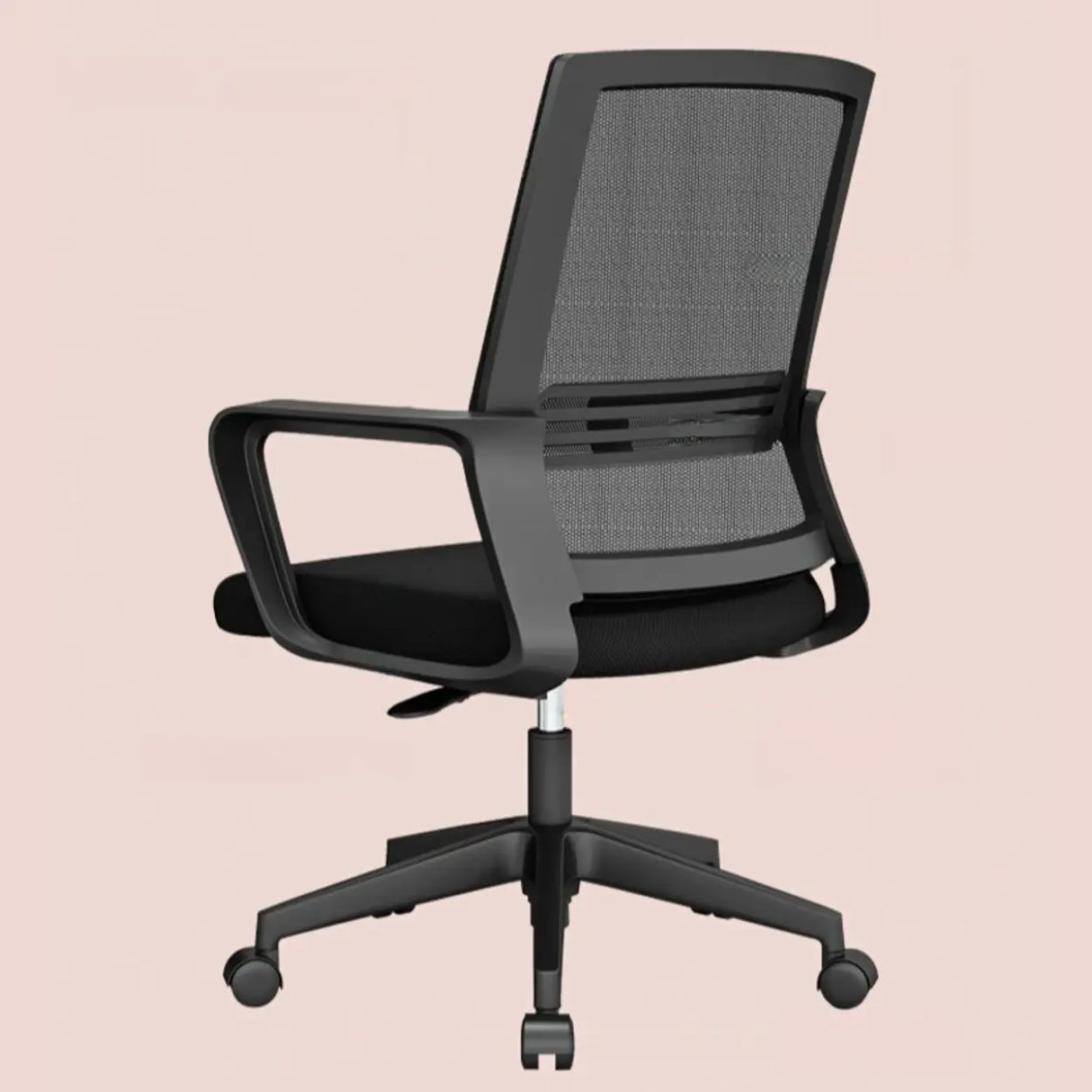 Minimalist Ergonomic Black Adjustable Mesh Office Chair Image - 5