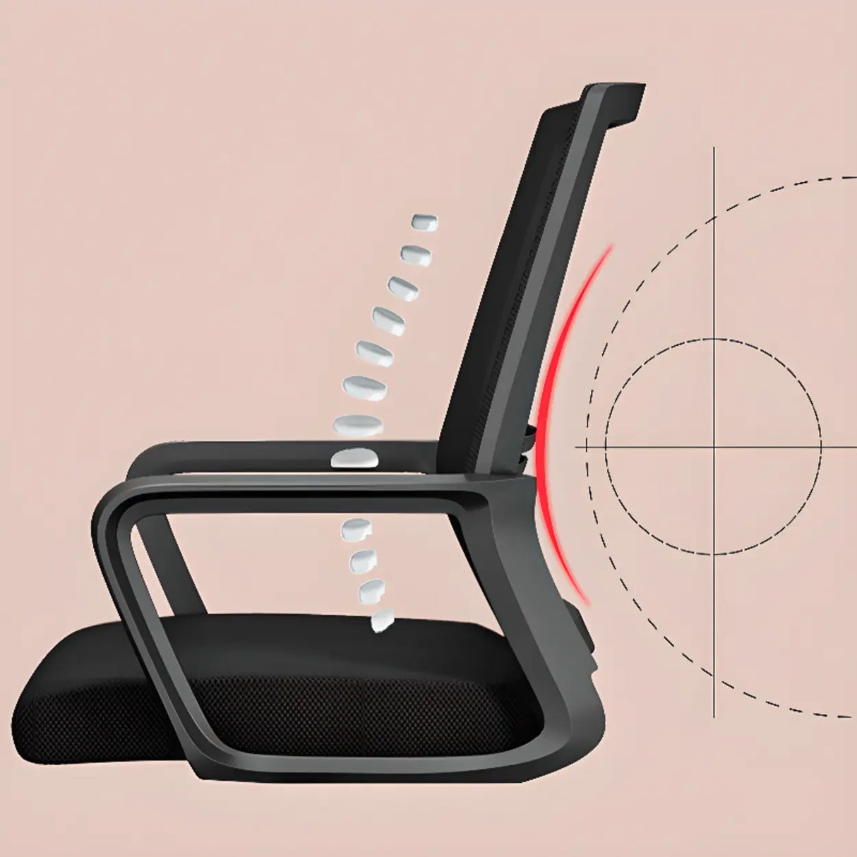 Minimalist Ergonomic Black Adjustable Mesh Office Chair Image - 7