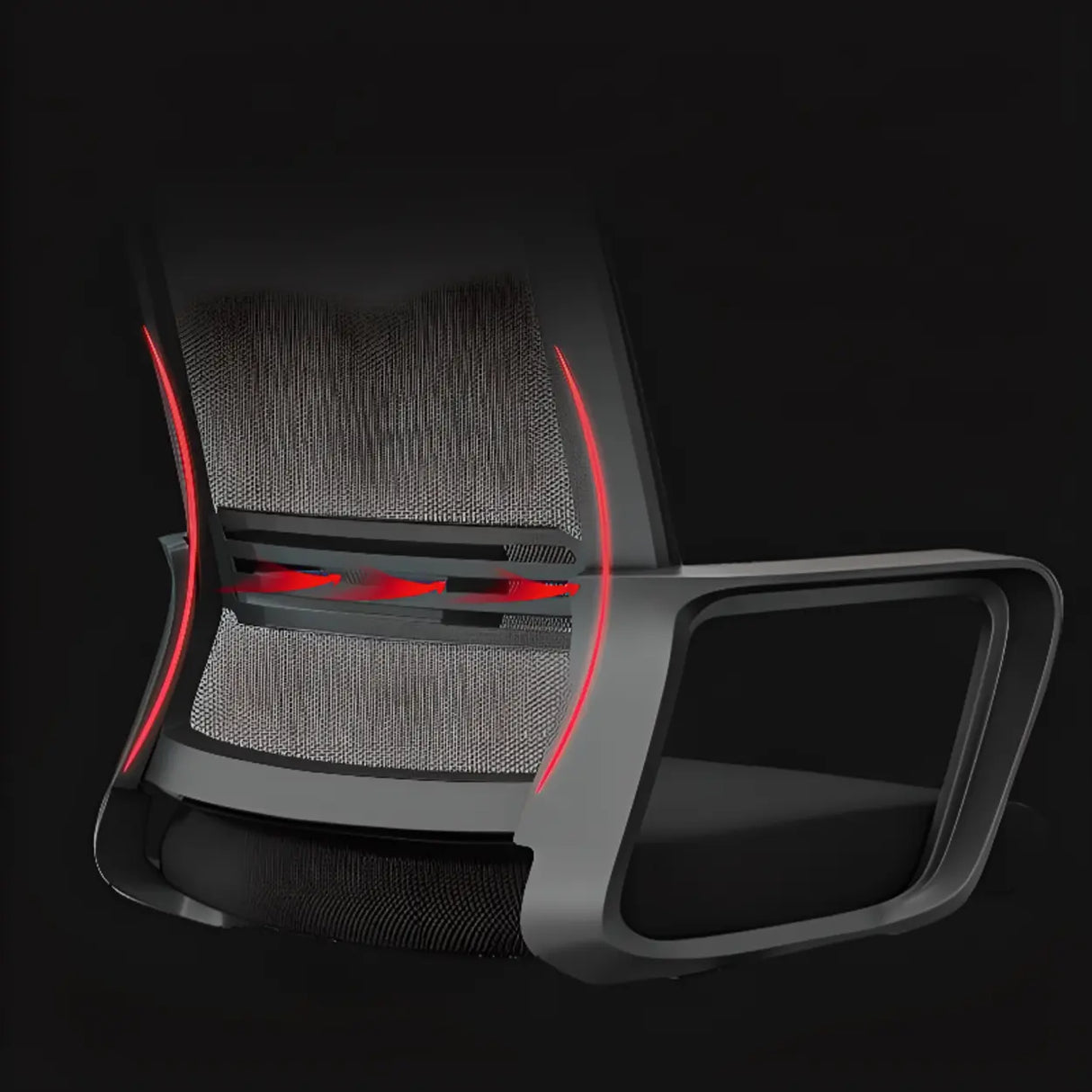 Minimalist Ergonomic Black Adjustable Mesh Office Chair Image - 9