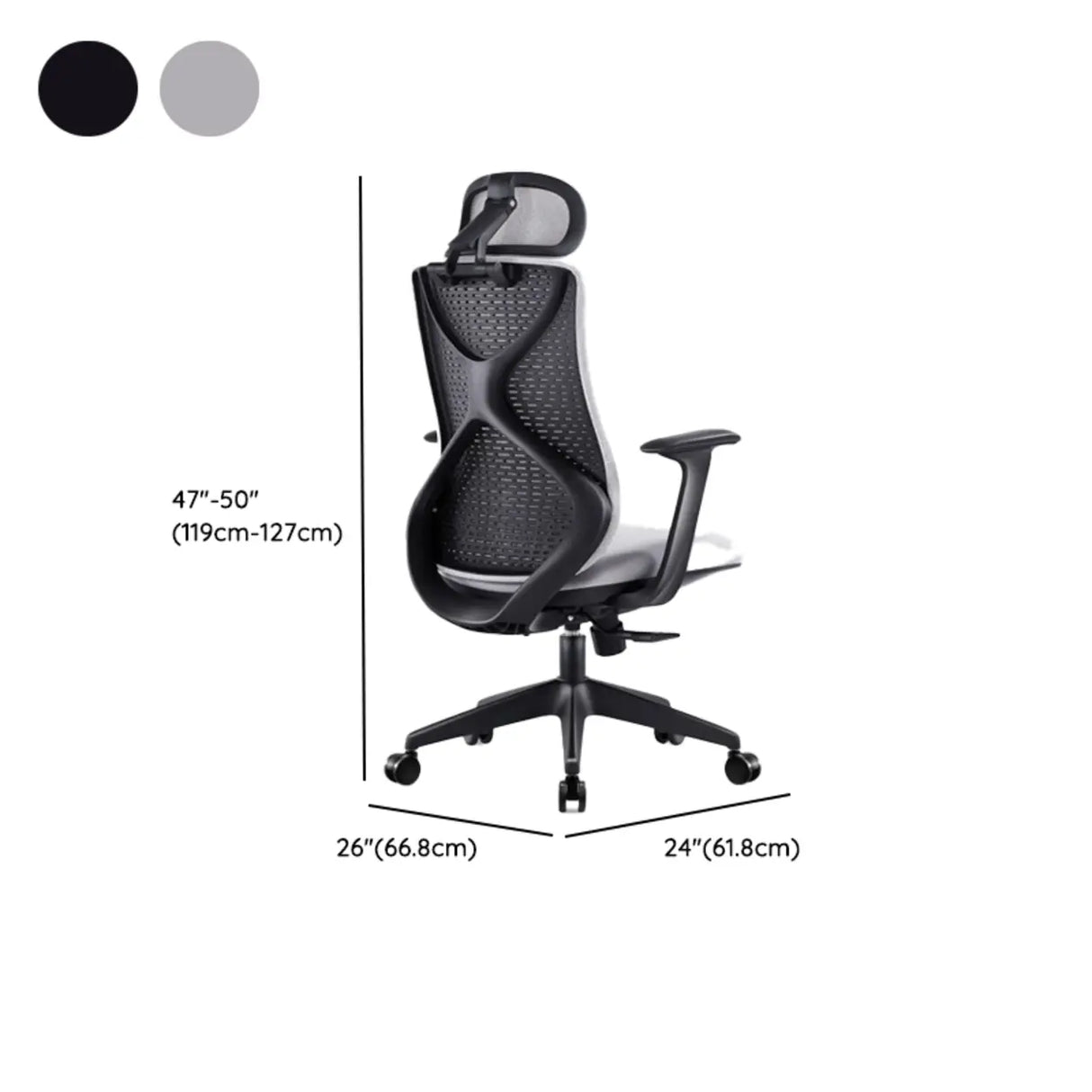 Minimalist Ergonomic Mesh Upholstered Swivel Office Chair Image - 18