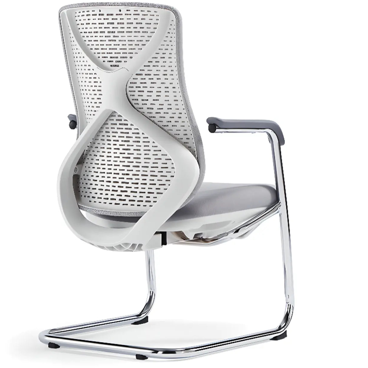 Minimalist Ergonomic Mesh Upholstered Swivel Office Chair Image - 9