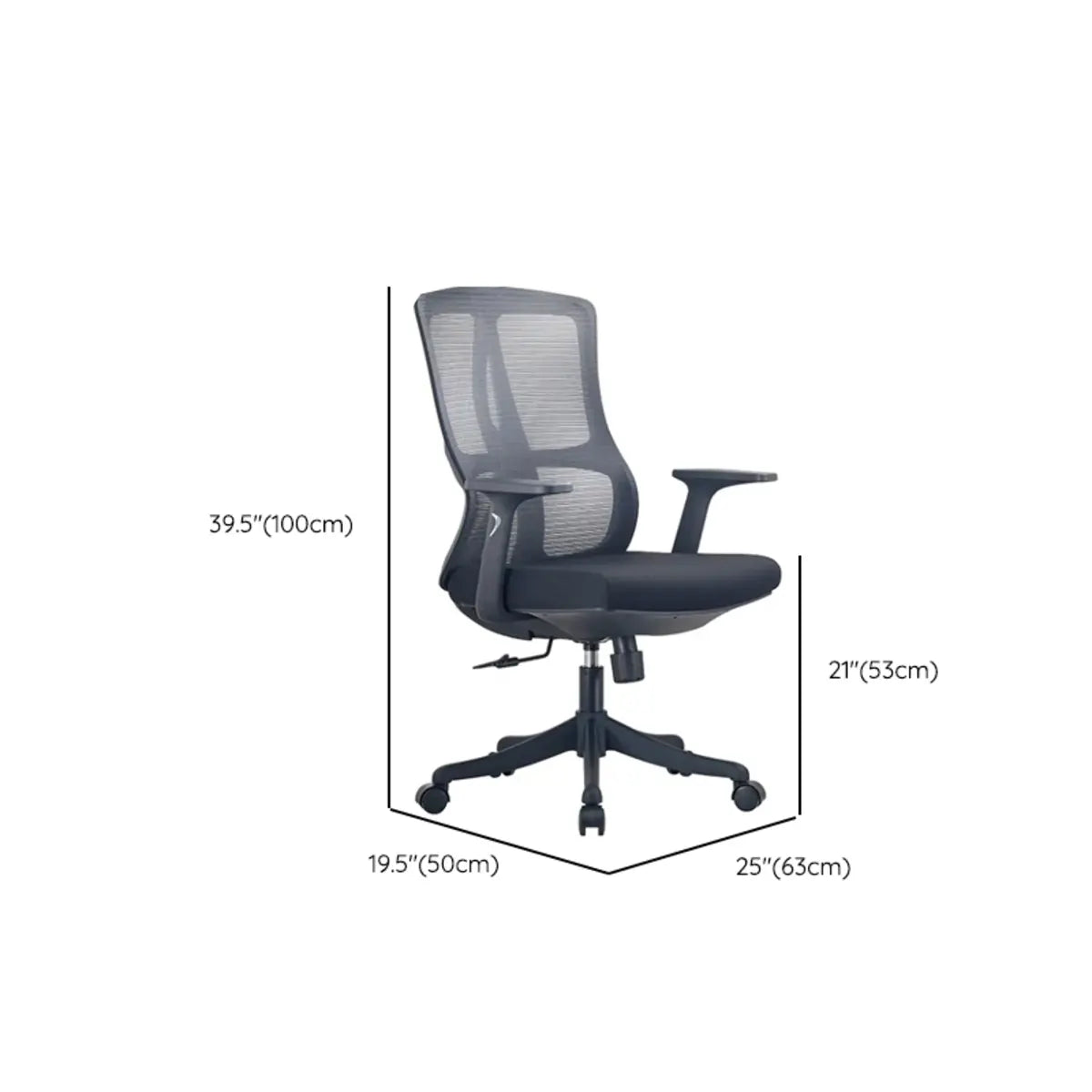 Minimalist Ergonomic Swivel Mesh Office Chair with Arms Image - 11