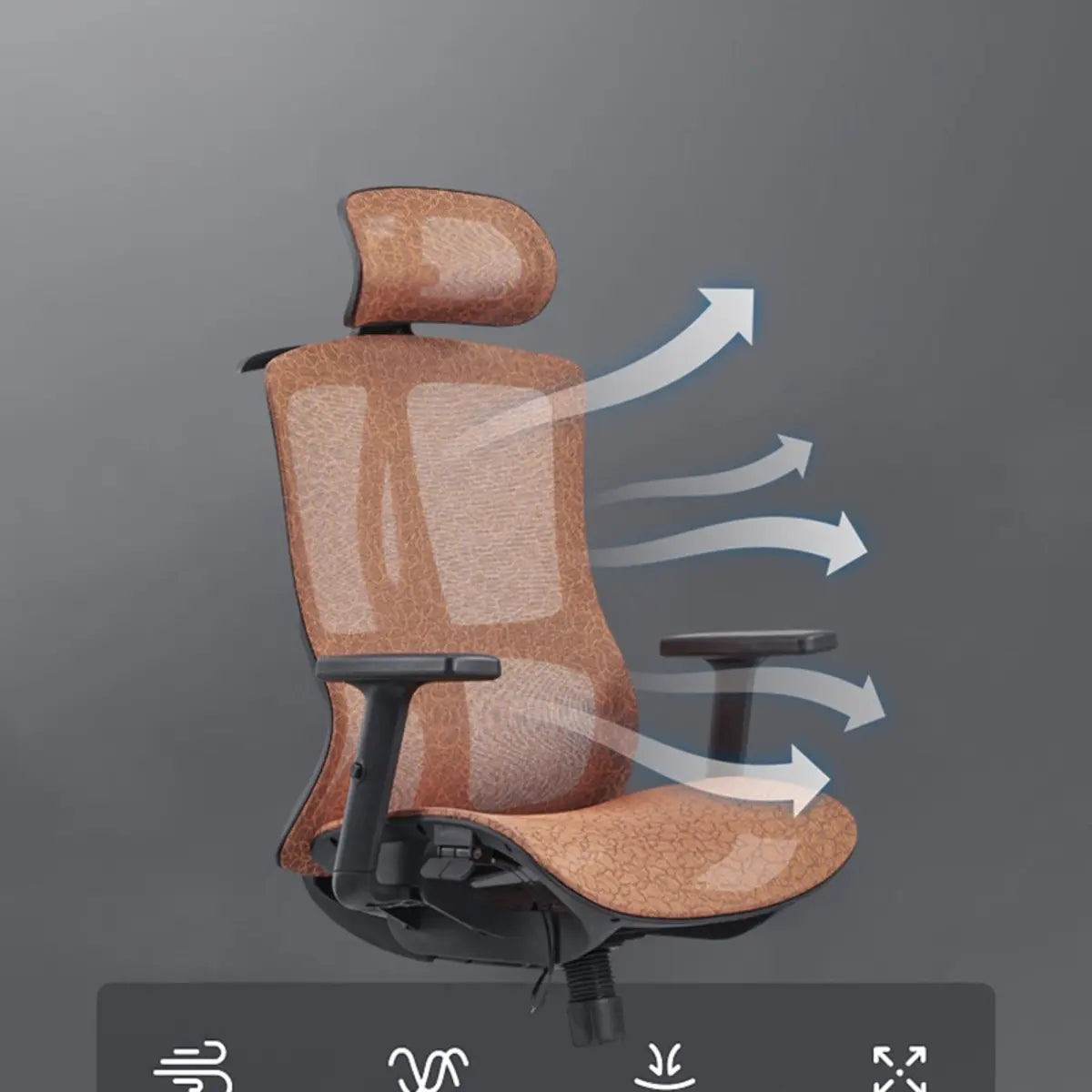 Minimalist Ergonomic Swivel Mesh Office Chair with Arms Image - 7