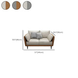 Minimalist Faux Leather Square Arm Pillow Back Sofa Image - 18