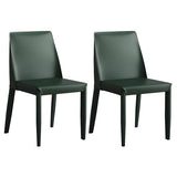 Minimalist Four Metal Legs Leather Dining Side Chair Image - 27