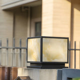 Minimalist Geometric Cube Garden Outdoor Post Lamp Image - 12