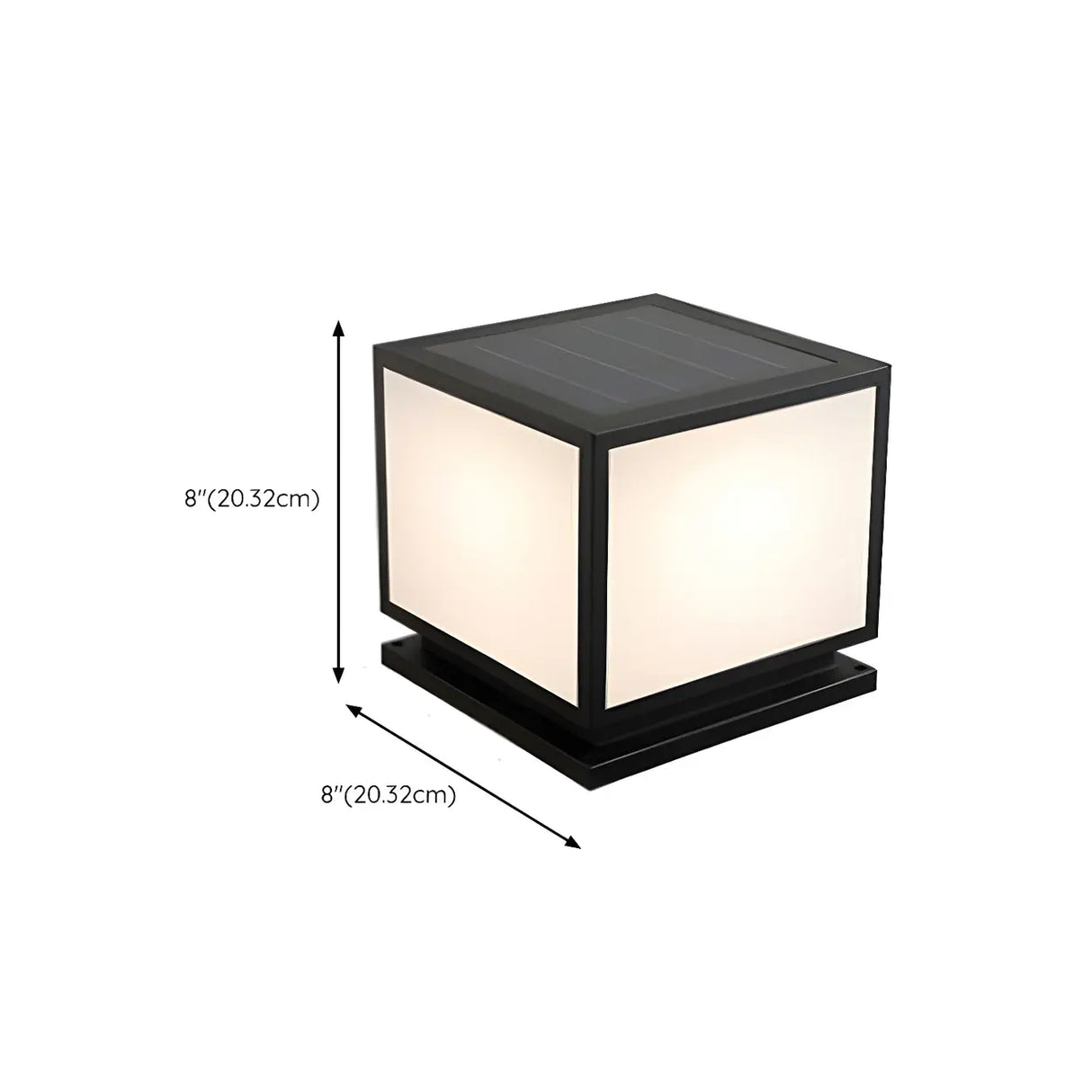 Minimalist Geometric Cube Garden Outdoor Post Lamp Image - 15