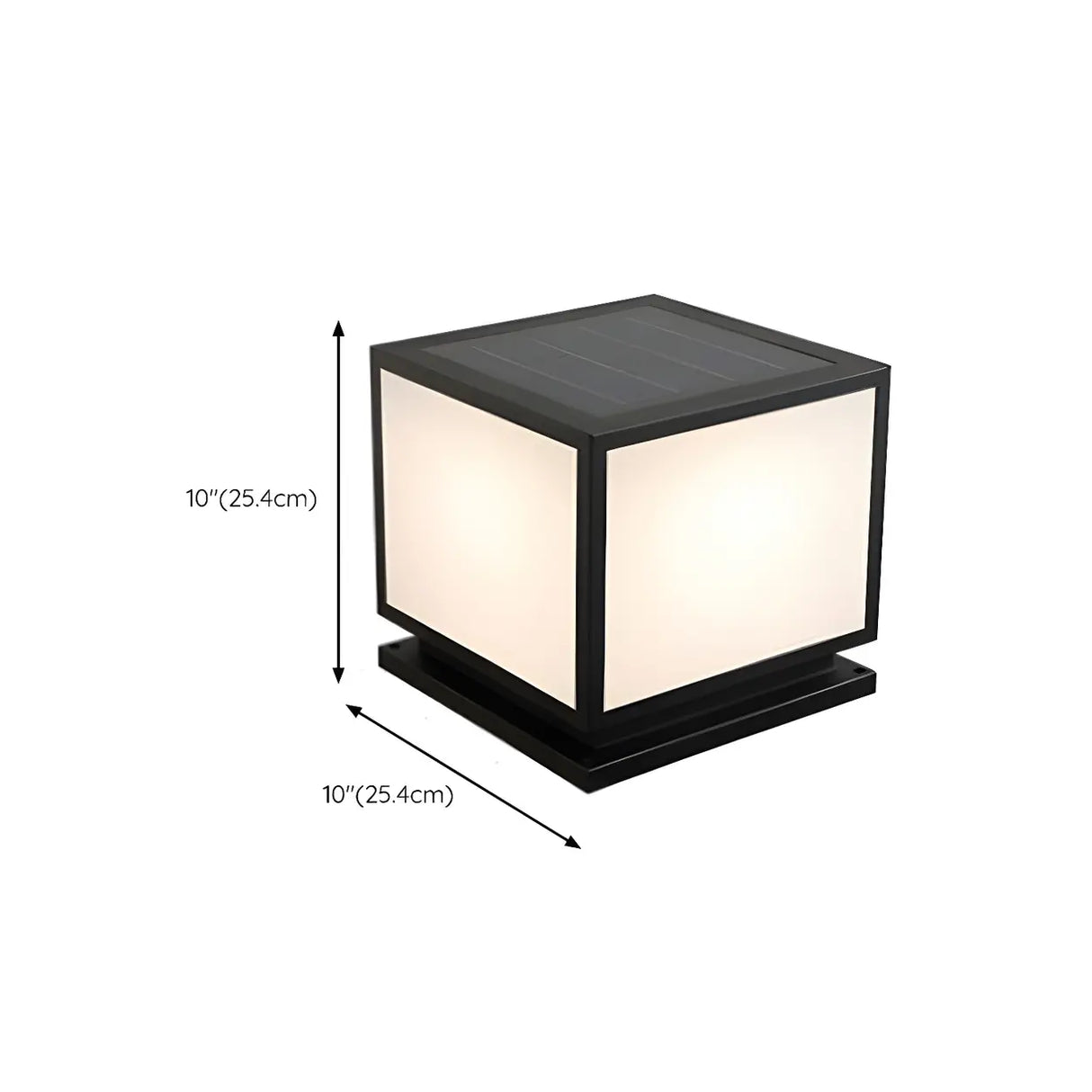 Minimalist Geometric Cube Garden Outdoor Post Lamp Image - 16