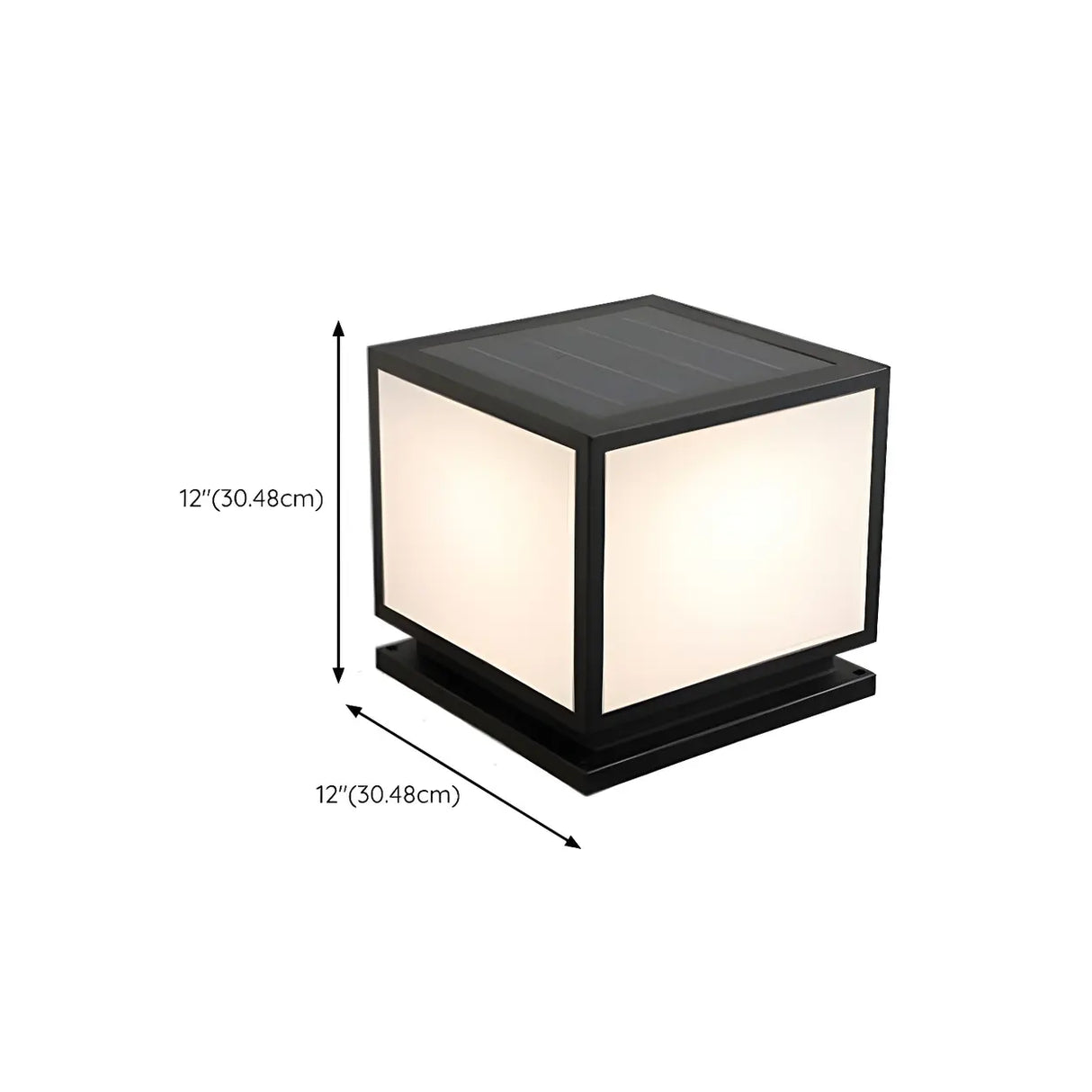 Minimalist Geometric Cube Garden Outdoor Post Lamp Image - 17