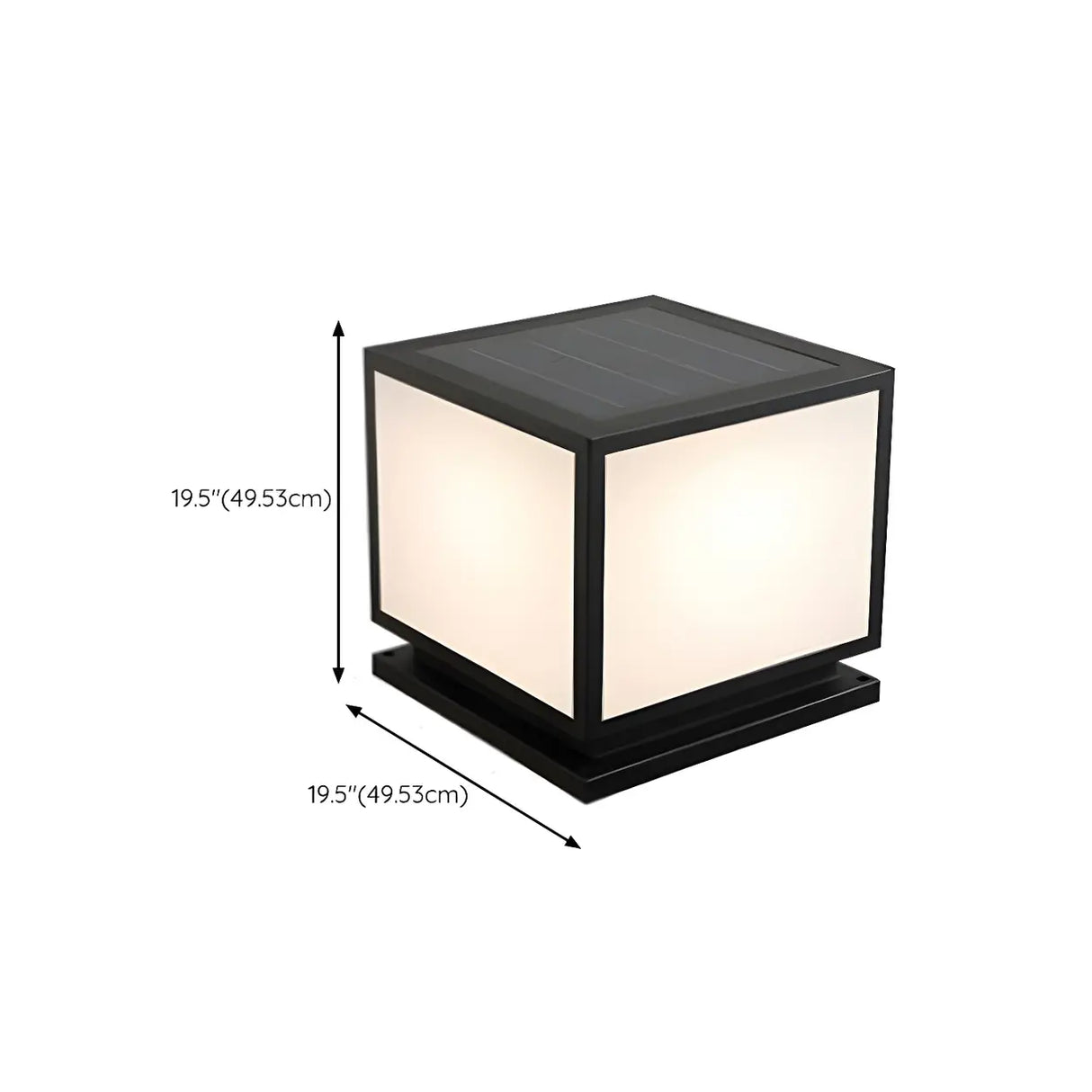 Minimalist Geometric Cube Garden Outdoor Post Lamp Image - 18
