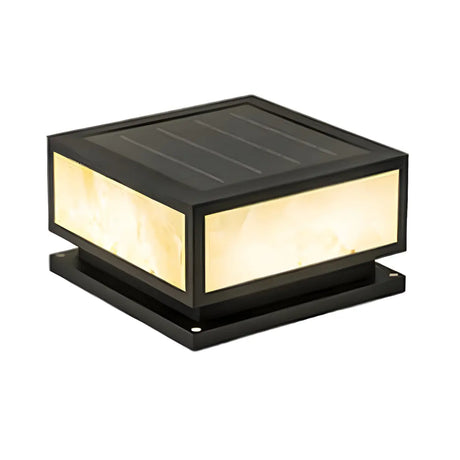 Minimalist Geometric Cube Garden Outdoor Post Lamp Image - 2