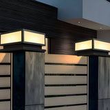 Minimalist Geometric Cube Garden Outdoor Post Lamp Image - 6