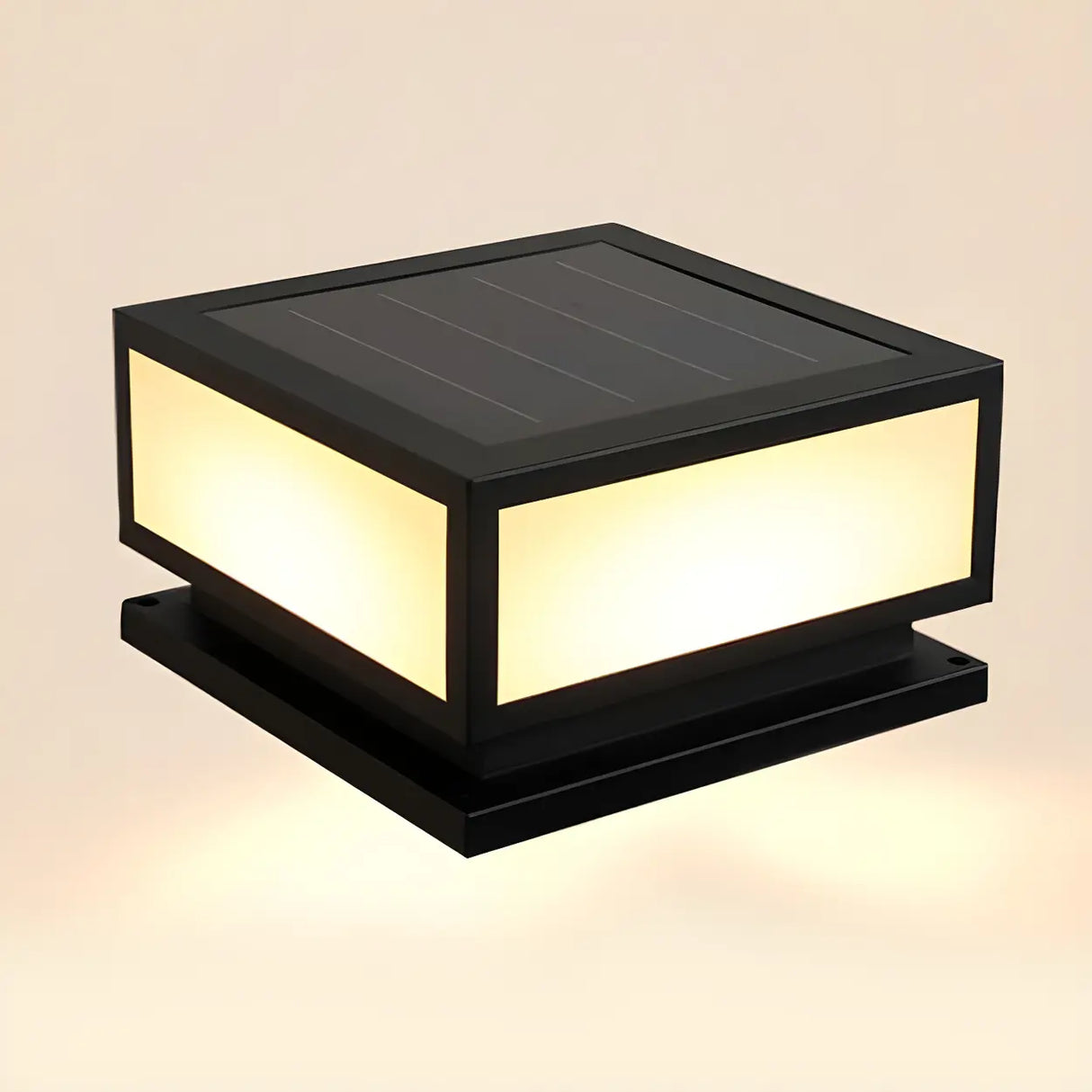 Minimalist Geometric Cube Garden Outdoor Post Lamp Image - 9