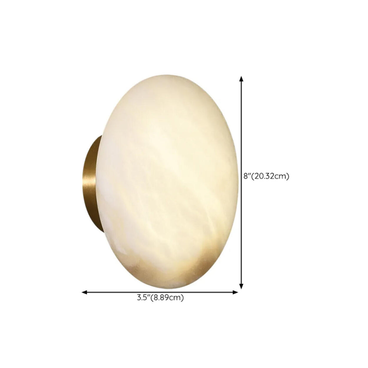 Minimalist Geometric White Alabaster Wall Sconce 
