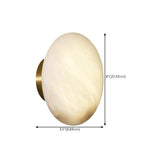 Minimalist Geometric White Alabaster Wall Sconce #size