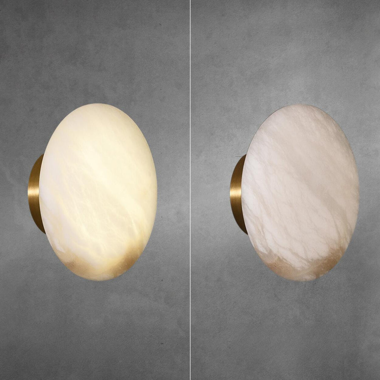 Minimalist Geometric White Alabaster Wall Sconce Image - 4