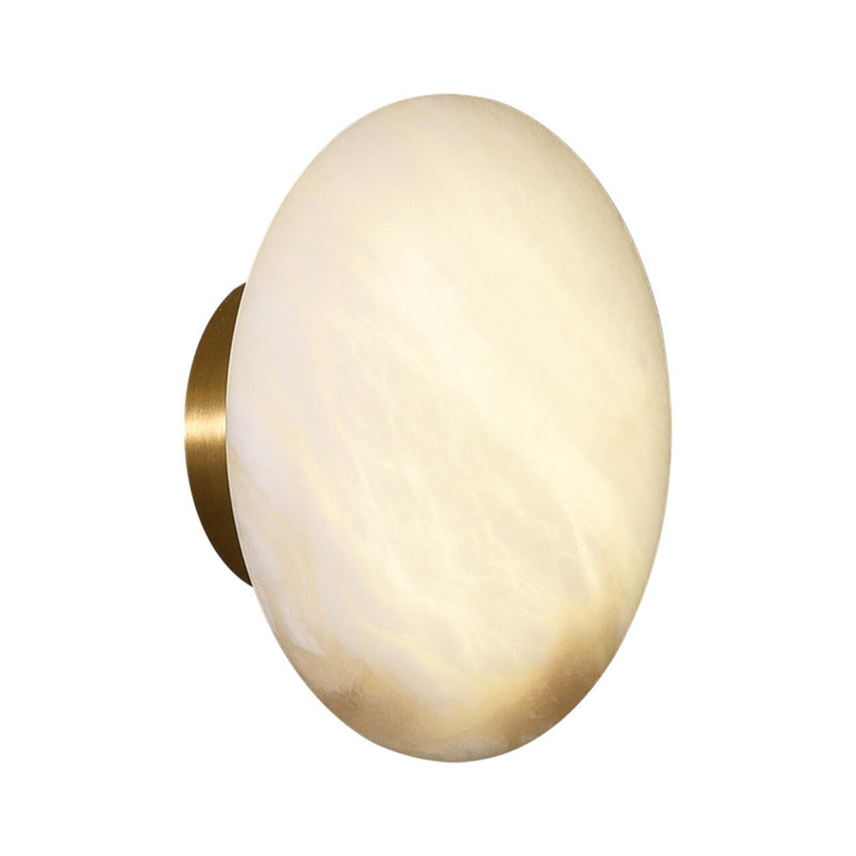 Minimalist Geometric White Alabaster Wall Sconce Image - 5
