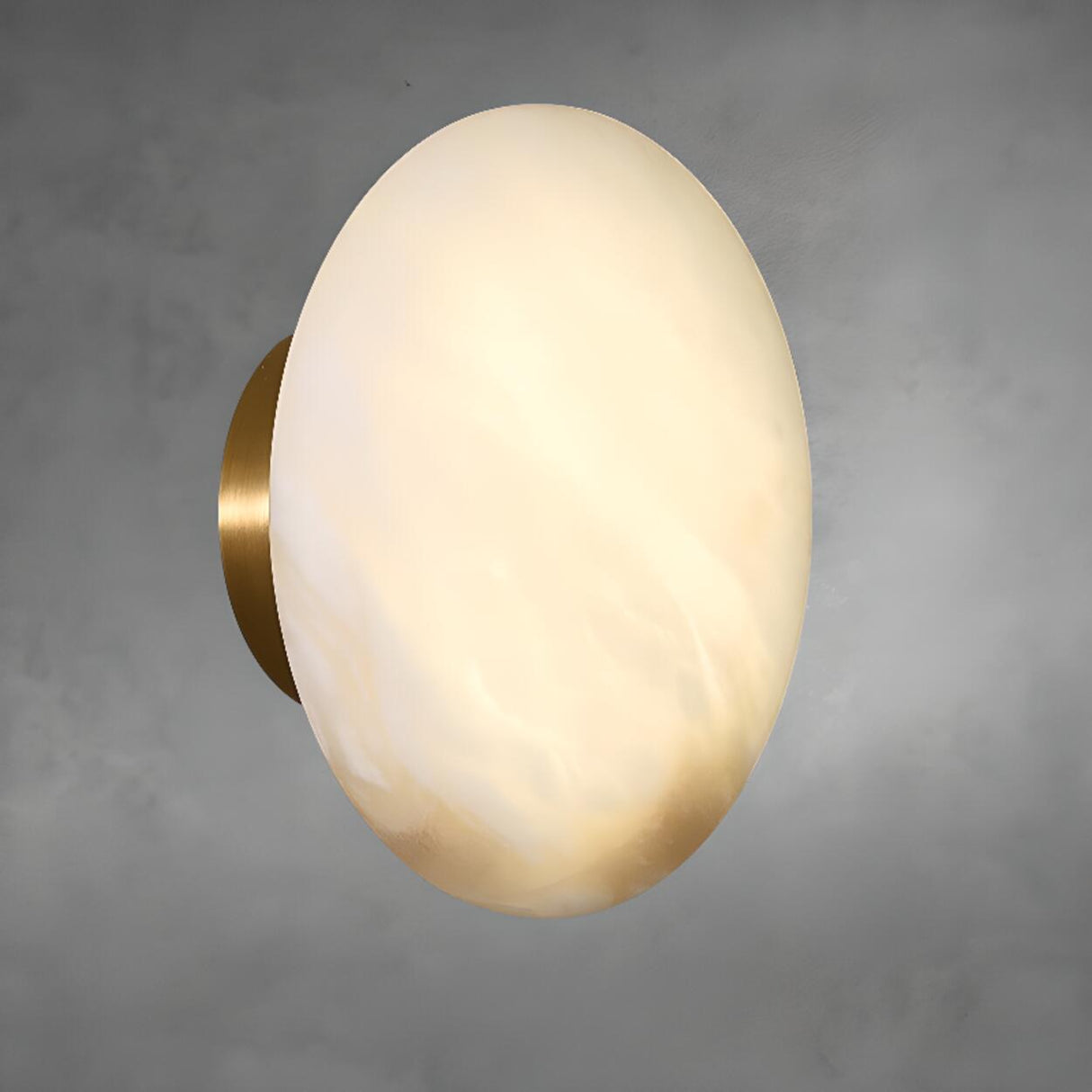 Minimalist Geometric White Alabaster Wall Sconce Image - 6
