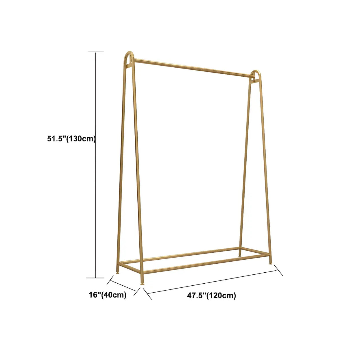 Minimalist Gold Metal A-Shaped Freestanding Coat Rack 
