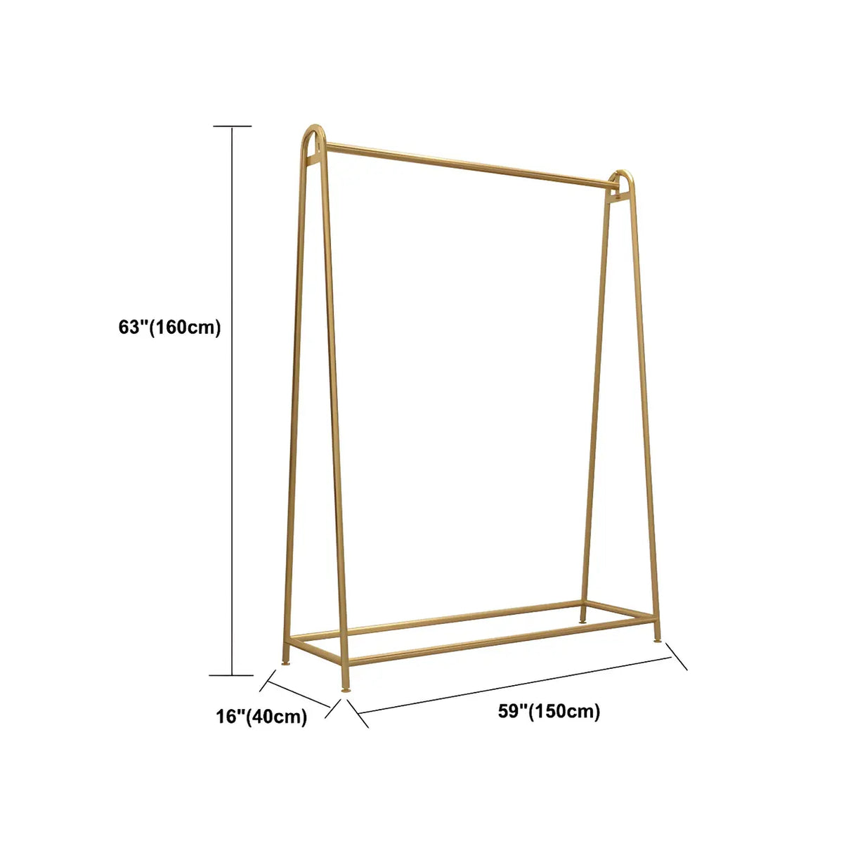 Minimalist Gold Metal A-Shaped Freestanding Coat Rack Image - 11