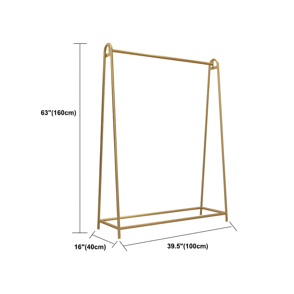 Minimalist Gold Metal A-Shaped Freestanding Coat Rack Image - 13