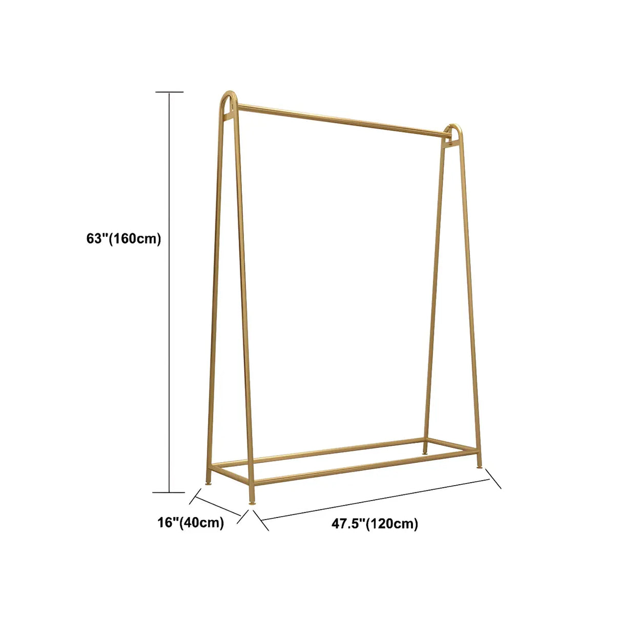 Minimalist Gold Metal A-Shaped Freestanding Coat Rack Image - 16