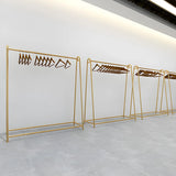 Minimalist Gold Metal A-Shaped Freestanding Coat Rack Image - 9