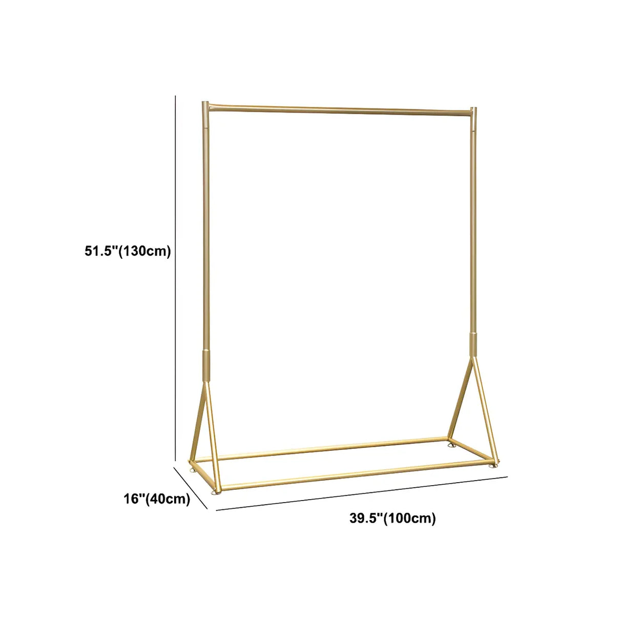 Minimalist Gold Metal Large Entryway Freestanding Coat Rack 