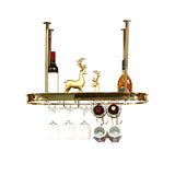 Minimalist Gold Oval Metal Hanging Bar Stackable Wine Rack Image - 2