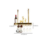 Minimalist Gold Oval Metal Hanging Bar Stackable Wine Rack #size